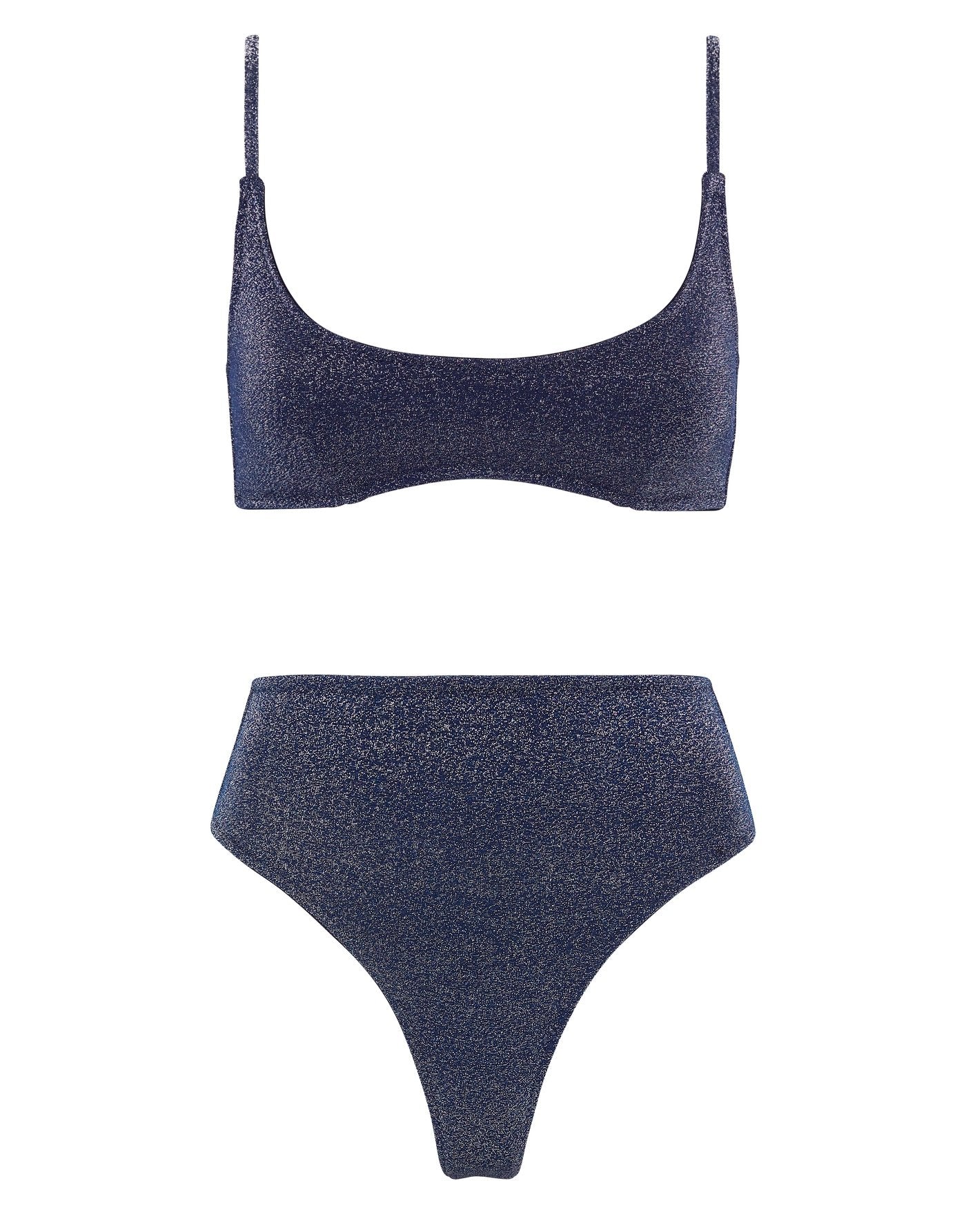 triangl swimwear, Swim, Triangl Bikini Top In Size Small Navy Blue Sparkle