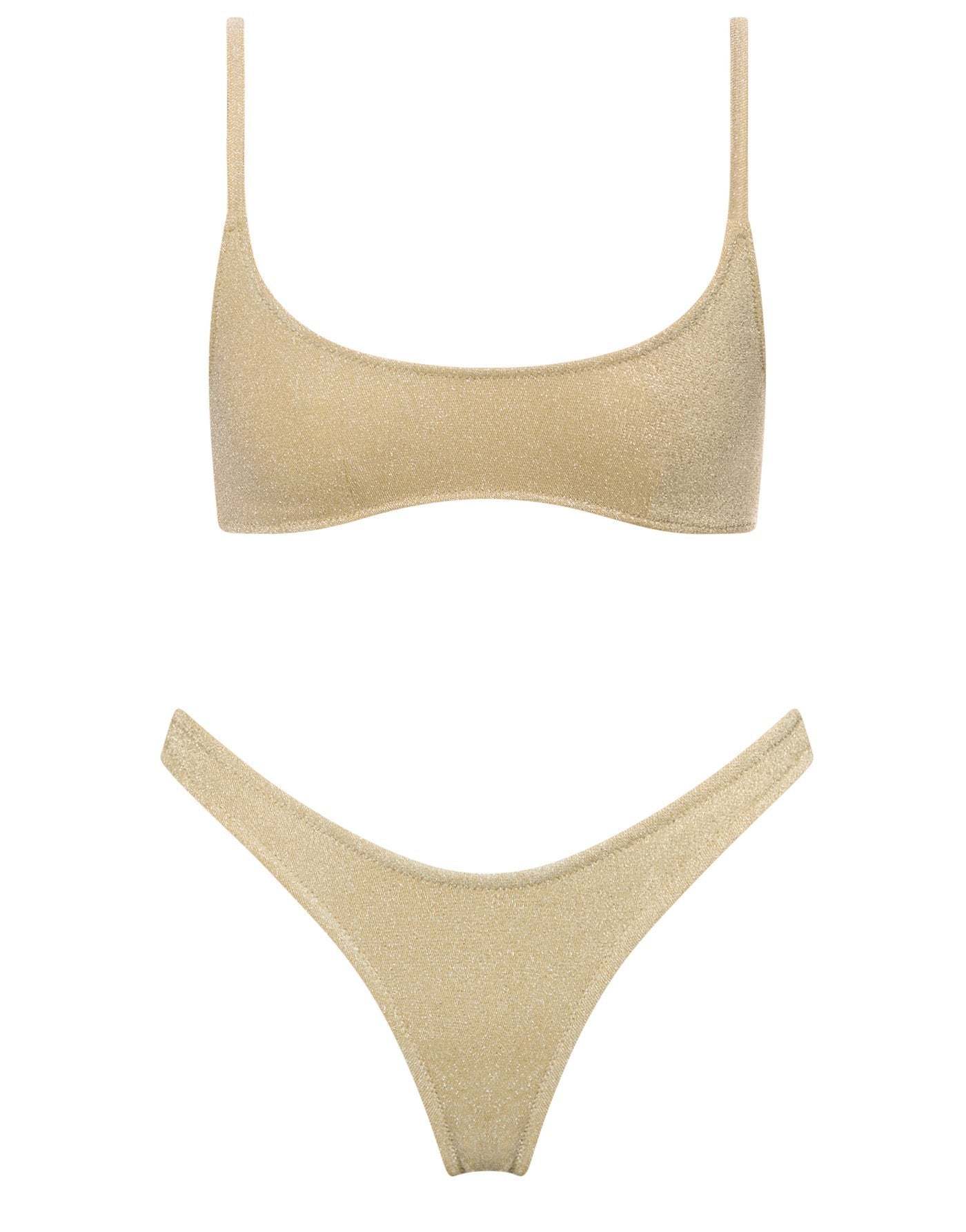 Triangl Mica Gold Bikini (S - Top, XS - Bottom), Women's Fashion